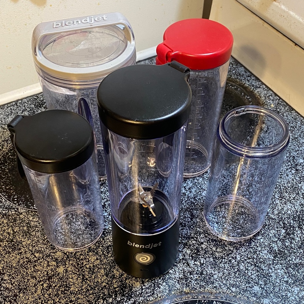 BlendJet Portable Blender Set - Black and Red